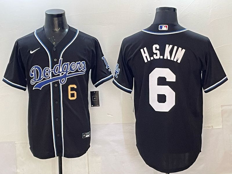 Men 2025 Los Angeles Dodgers #6 H.S.Kim black Nike MLB Jersey style 066->oakland raiders->NFL Jersey